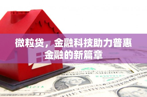 邢台微粒贷，金融科技助力普惠金融的新篇章