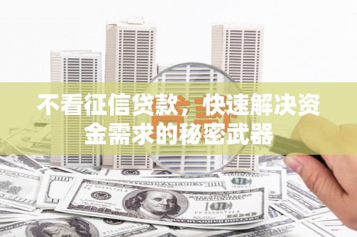 汉阳不看征信贷款，快速解决资金需求的秘密武器