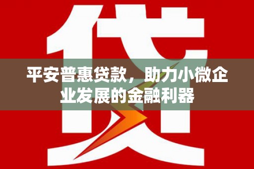 秦淮平安普惠贷款，助力小微企业发展的金融利器
