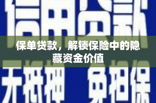 双柏保单贷款，解锁保险中的隐藏资金价值
