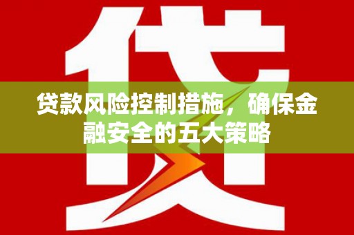 沙湾贷款风险控制措施，确保金融安全的五大策略