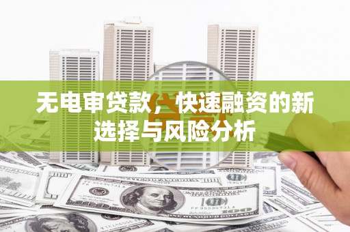 酒泉无电审贷款，快速融资的新选择与风险分析