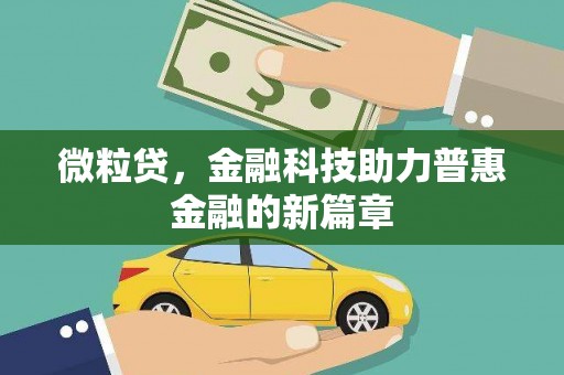伽师微粒贷，金融科技助力普惠金融的新篇章