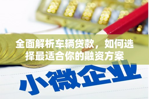 泗礁全面解析车辆贷款，如何选择最适合你的融资方案
