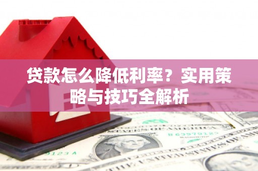 西平贷款怎么降低利率？实用策略与技巧全解析